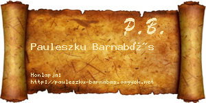 Pauleszku Barnabás névjegykártya